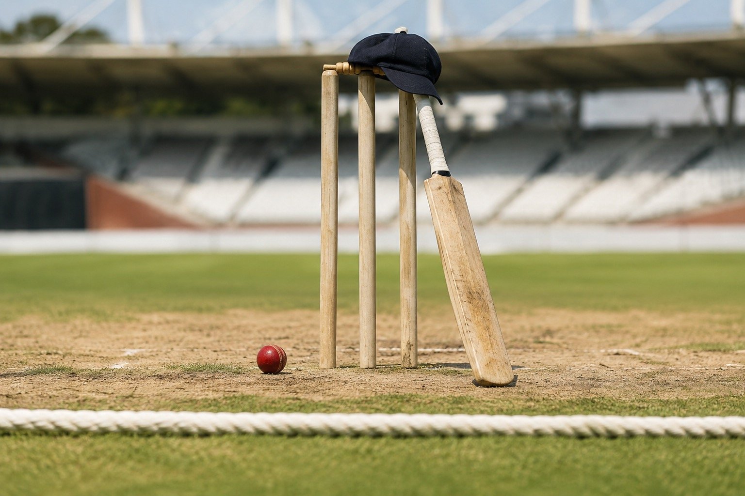 Cricket Test match scene at an English ground