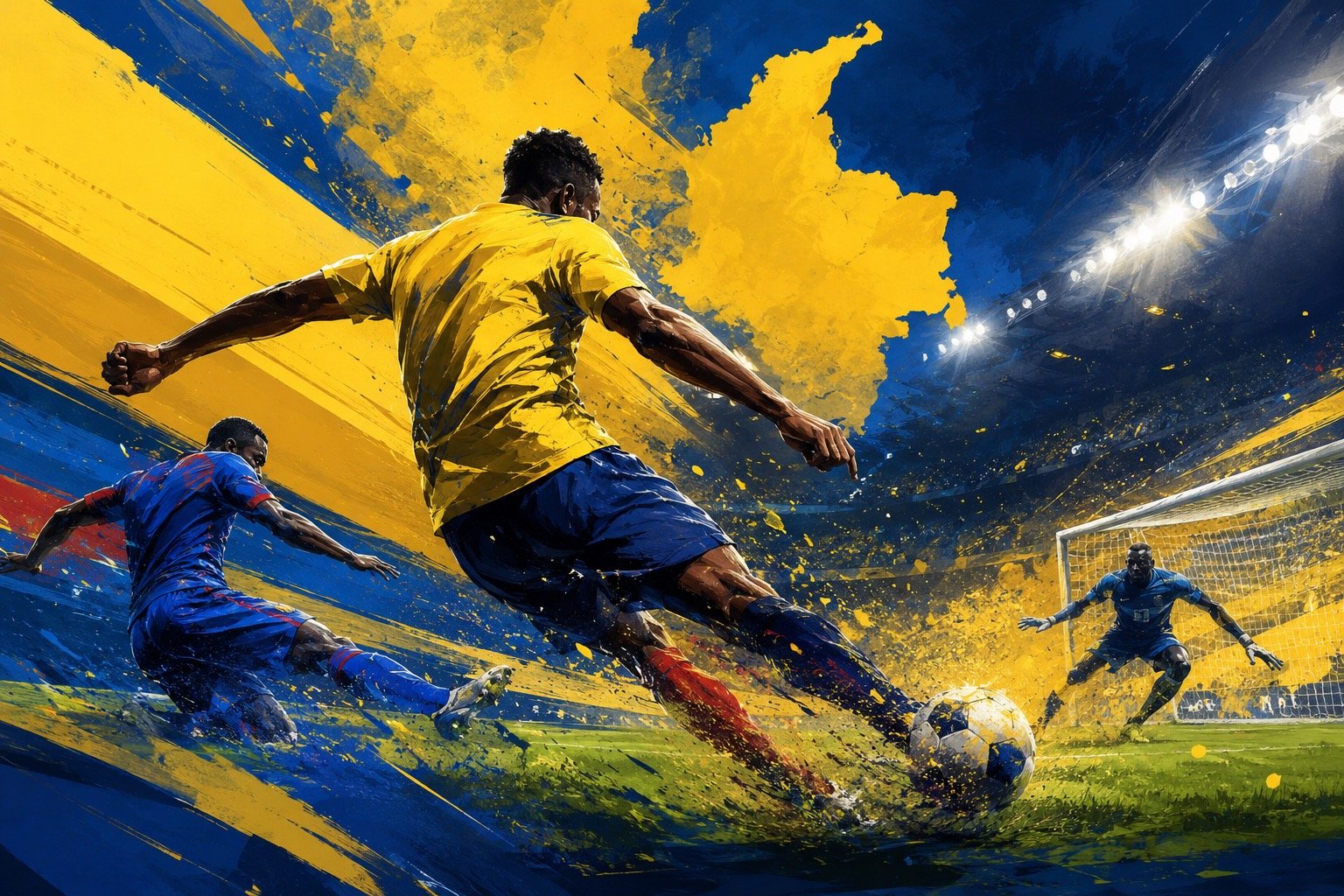 Colombia players celebrate their narrow win over DR Congo