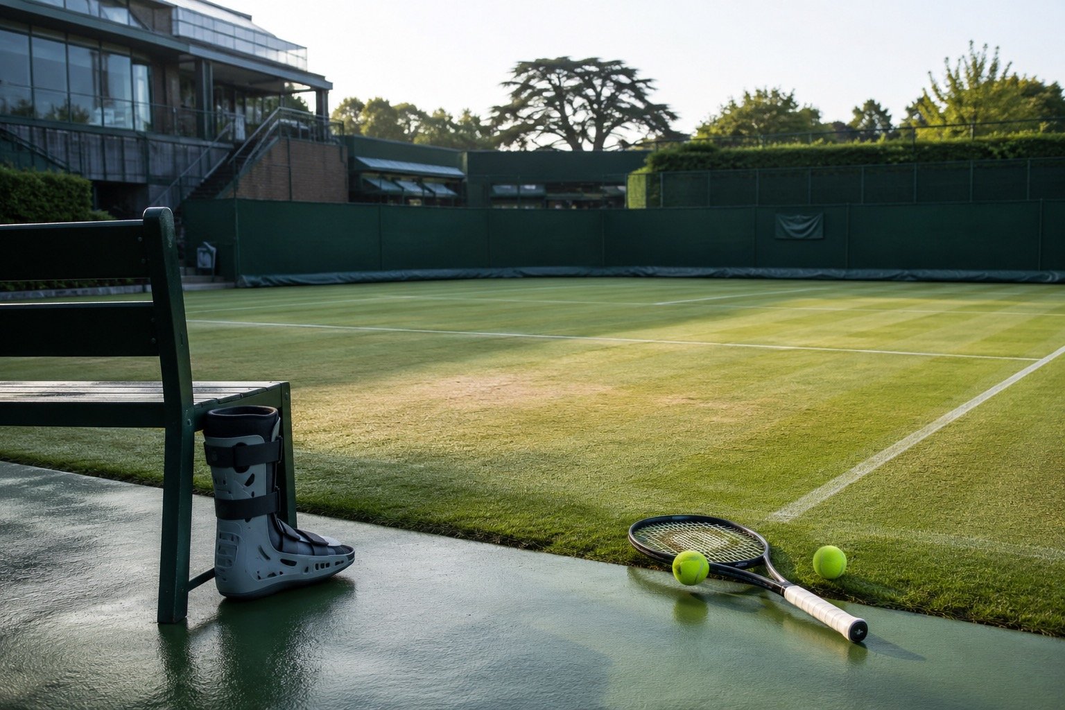 Tennis practice court at the All England Club ahead of Wimbledon