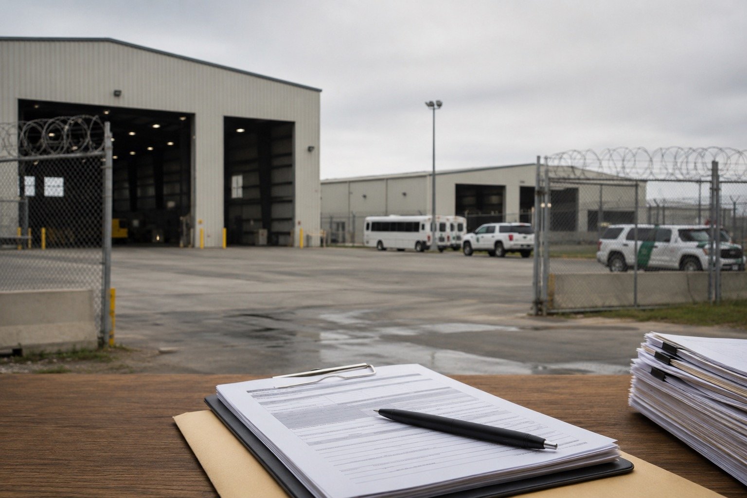 Large warehouse building exterior