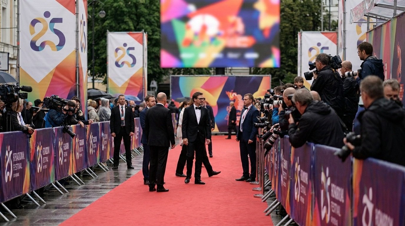 Red carpet and festival branding at an international film festival