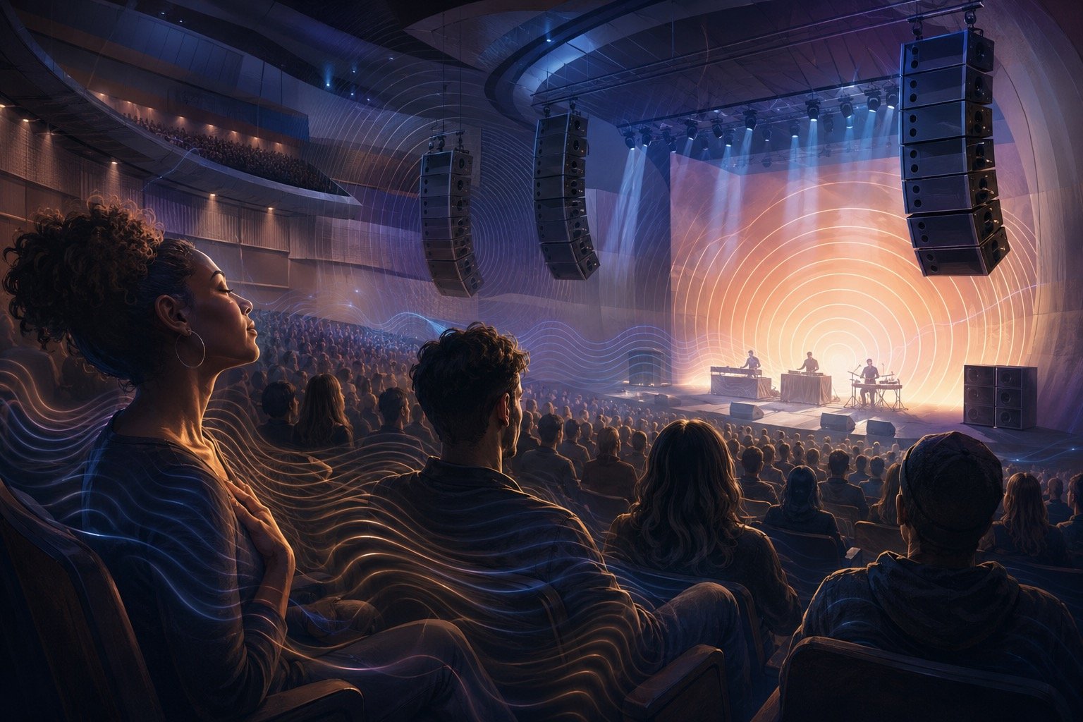 An audience experiencing a live music performance
