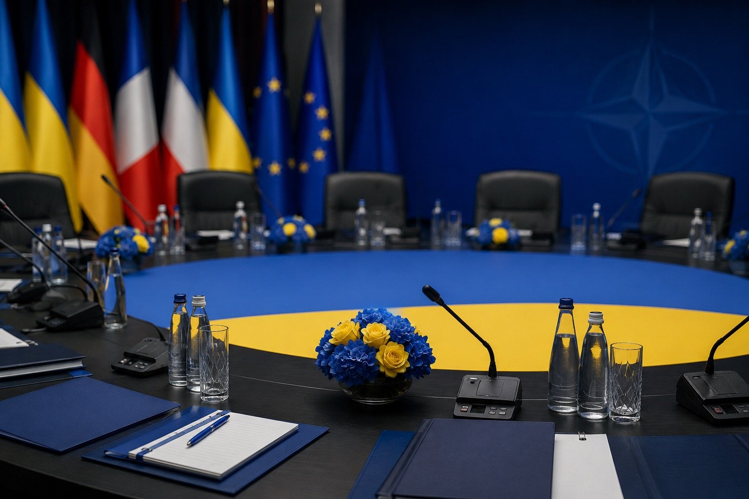 European leaders meeting around a conference table